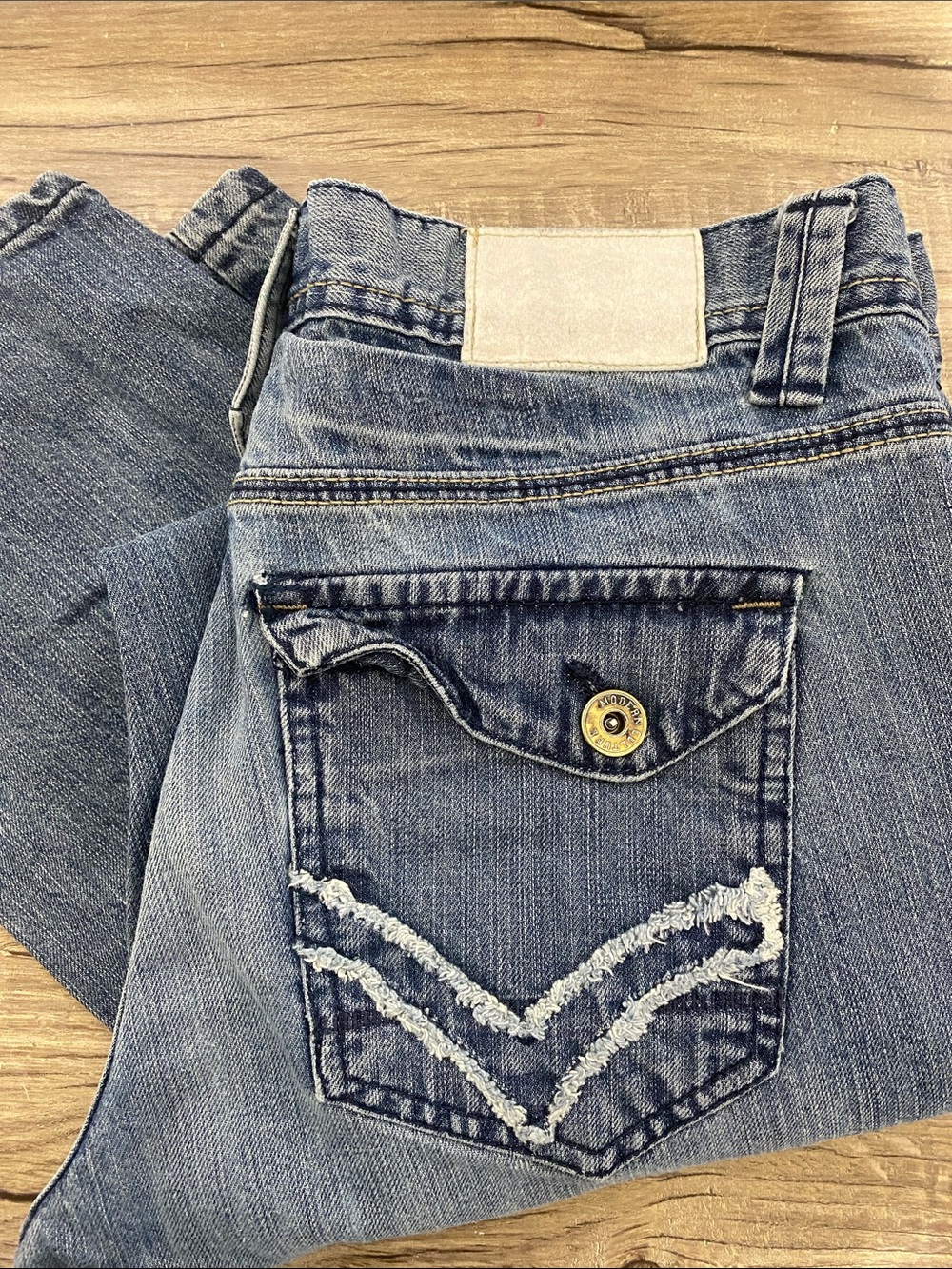 Classic Men's Straight Leg Jeans in Medium Blue Denim